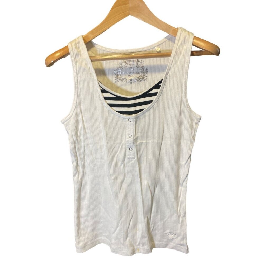 Oleg Cassini Sport White Sleeveless Top SZ Medium